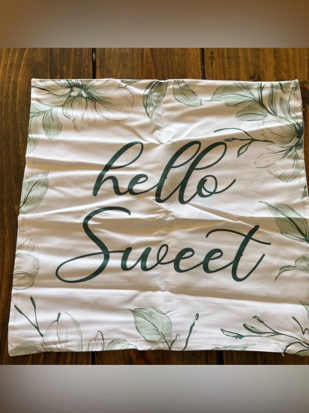 White & Sage Green Floral Decorative Pillow Cover